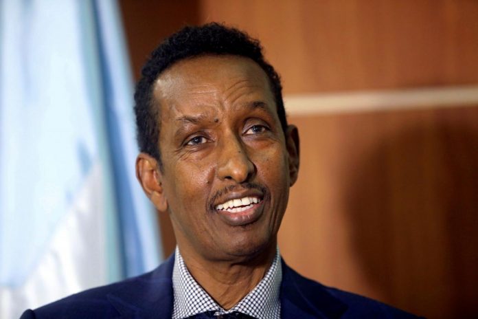 Somali Foreign Minister Ahmed Isse Awad speaks during an interview with Reuters in Mogadishu