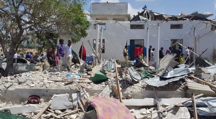 large Mogadishu, Somalia, Hawlwadaag blast of Al Shabab
